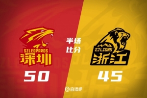 半場戰(zhàn)報-深圳領先廣廈5分 克里斯托弗20+7 布朗15+5+4