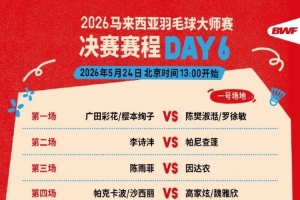 馬來西亞羽毛球大師賽決賽：李詩灃vs帕尼查蓬、陳雨菲vs因達(dá)農(nóng)