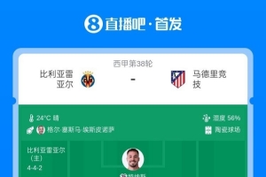 西甲收官戰(zhàn)馬競(jìng)vs黃潛首發(fā)：格列茲曼、盧克曼先發(fā)，佩佩出戰(zhàn)