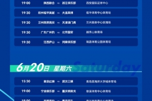 足協(xié)杯第4輪賽程：16支中超隊(duì)登場，上海澤天vs蓉城6月20日19:30