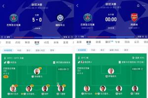 巴黎首發(fā)相比去年決賽只換了門將 但其他10人是1年來(lái)首次同時(shí)先發(fā)